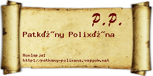 Patkány Polixéna névjegykártya